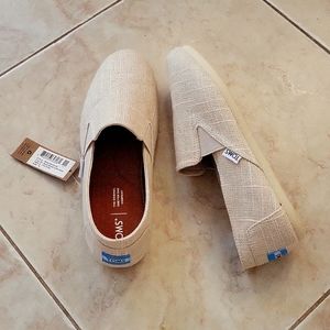 Toms women's natural metallic stubby woven sz 9 22.00 dollars , Brand new
